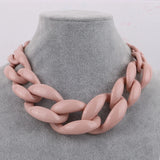 Vintage Resin Chunky Collar Necklace Pink Choker