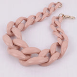 Vintage Resin Chunky Collar Necklace Pink Choker