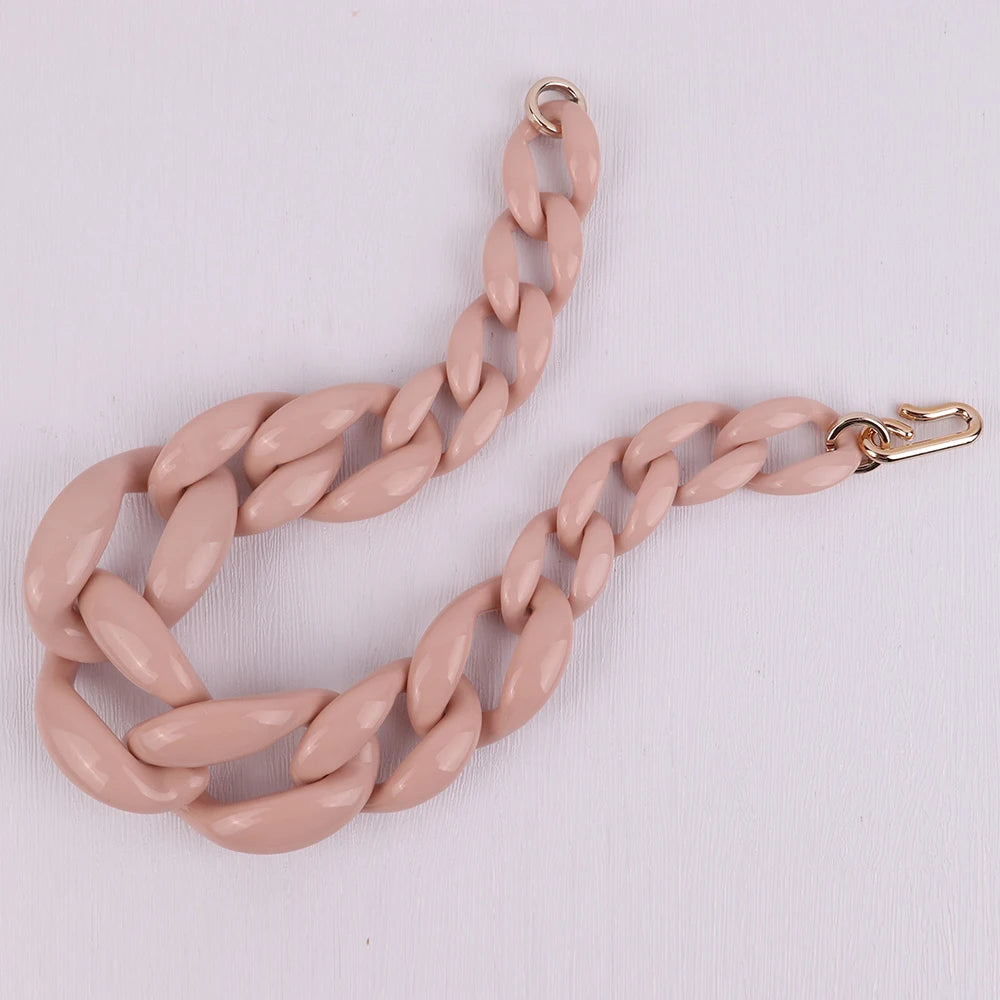 Vintage Resin Chunky Collar Necklace Pink Choker