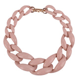 Vintage Resin Chunky Collar Necklace Pink Choker