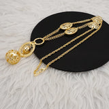Long Metal Chain Ball Necklace Women Party Jewelry