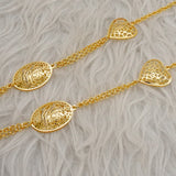 Long Metal Chain Ball Necklace Women Party Jewelry