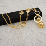 Long Metal Chain Ball Necklace Women Party Jewelry