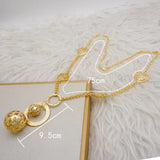 Long Metal Chain Ball Necklace Women Party Jewelry