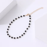 Crystal Beads Anklet Silver Metal Chain Beach Ankle Bracelet Bohemian Feet Jewel