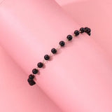 Crystal Beads Anklet Silver Metal Chain Beach Ankle Bracelet Bohemian Feet Jewel