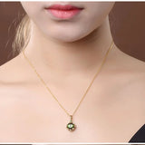 Bohemian Green Crystal Necklace Ladies Rhinestone Inlaid Pendant