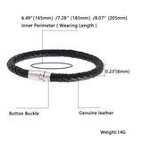Braided Leather Bracelet Men Vintage Stainless Steel Buckle Wrap Bracelets