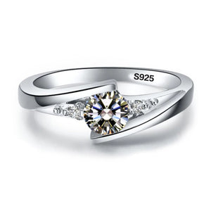 Tibetan Silver Ring Round 5A Cubic Zircon Charming Jewelry Women