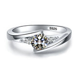 Tibetan Silver Ring Round 5A Cubic Zircon Charming Jewelry Women