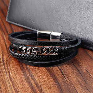 Men's Stainless Steel Multilayer Bracelet Charm Jewelry