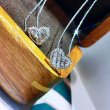 Charm Silver Necklace for Women Heart Zircon Necklaces