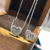 Charm Silver Necklace for Women Heart Zircon Necklaces