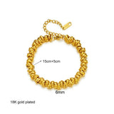 Chunky Stainless Steel Twisted Ring Chain Bracelet for Women Girls Men Wristband
