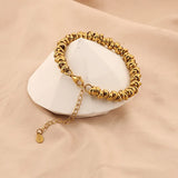 Chunky Stainless Steel Twisted Ring Chain Bracelet for Women Girls Men Wristband