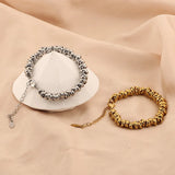 Chunky Stainless Steel Twisted Ring Chain Bracelet for Women Girls Men Wristband