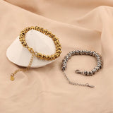 Chunky Stainless Steel Twisted Ring Chain Bracelet for Women Girls Men Wristband