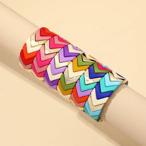 Colorful Acrylic Bohemian Bracelets for Women Seed Beads Chain Bracelet Bangle