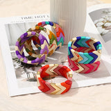 Colorful Acrylic Bohemian Bracelets for Women Seed Beads Chain Bracelet Bangle