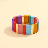 Colorful Acrylic Bohemian Bracelets for Women Seed Beads Chain Bracelet Bangle