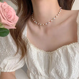 Colorful Crystal Freshwater Pearl Necklace 14K Filled Women's Jewelry