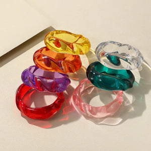 Colorful Resin Cuff Bangles Geometric Charm Bracelets Vintage Hand Jewelry Gift