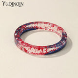 Colorful Resin Thin Bangle Bracelet for Women Geometric Charm Hand Jewelry