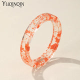 Colorful Resin Thin Bangle Bracelet for Women Geometric Charm Hand Jewelry