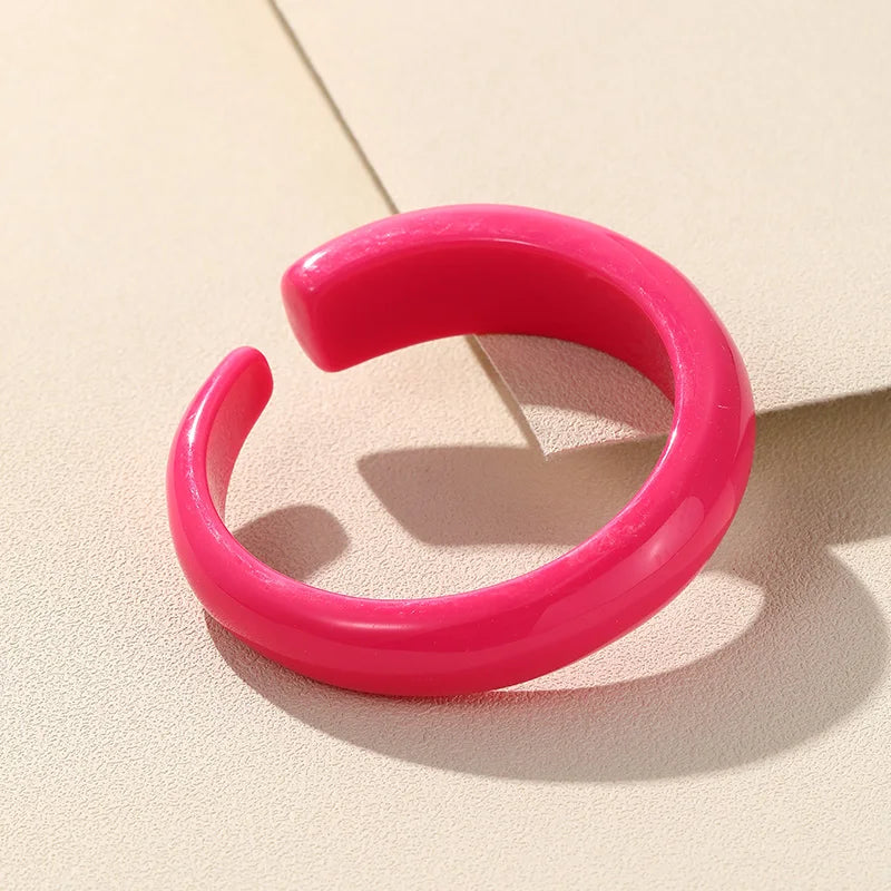 Colorful Acrylic Resin Wide Bracelet for Women Party Gift