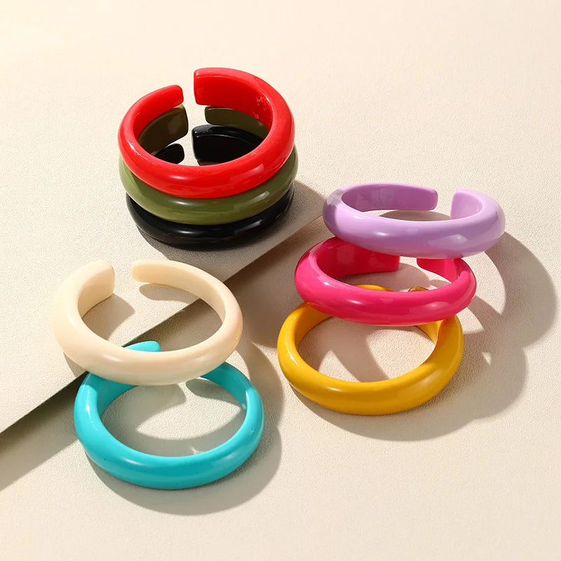 Colorful Acrylic Resin Wide Bracelet for Women Party Gift