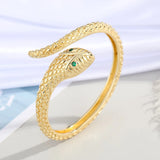 Copper Women Bangles Plating Snake Shape Cuff Bracelets Size Animal Bangles