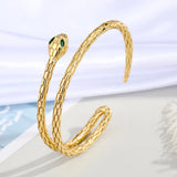 Copper Women Bangles Plating Snake Shape Cuff Bracelets Size Animal Bangles