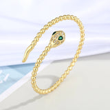 Copper Women Bangles Plating Snake Shape Cuff Bracelets Size Animal Bangles