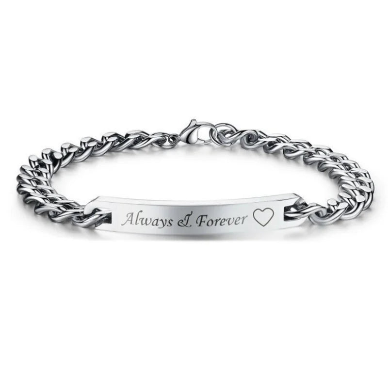 Couple Bracelet Always & Forever Pattern Metal Jewelry Accessories