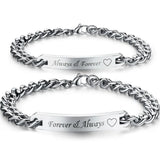 Couple Bracelet Always & Forever Pattern Metal Jewelry Accessories