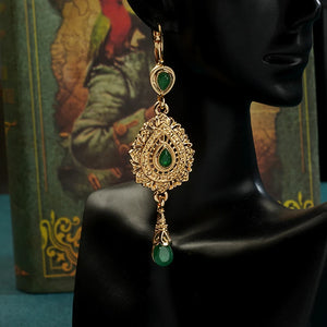 Water Drop Rhinestone Dangle Earrings for Bridal Caftan Wedding