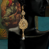 Water Drop Rhinestone Dangle Earrings for Bridal Caftan Wedding