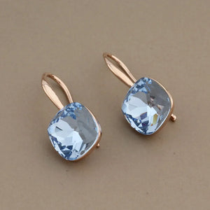 Rose Square Drop Earrings 585 Wedding Party Jewelry