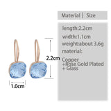 Rose Square Drop Earrings 585 Wedding Party Jewelry