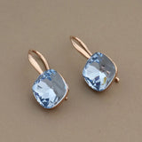 Rose Square Drop Earrings 585 Wedding Party Jewelry