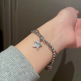 Smiley Star Double Layer Chain Bracelet for Women Girl Jewelry