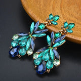 Zircon Leaf Crystal Water Drop Earrings For Women