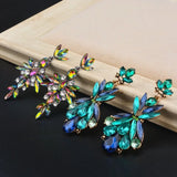Zircon Leaf Crystal Water Drop Earrings For Women