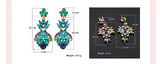 Zircon Leaf Crystal Water Drop Earrings For Women