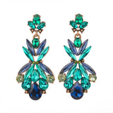 Zircon Leaf Crystal Water Drop Earrings For Women