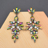 Zircon Leaf Crystal Water Drop Earrings For Women