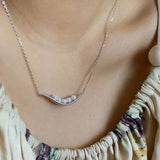 925 Silver Pea Pods Pearls Chain Pendant Necklace for Women Girl Jewelry