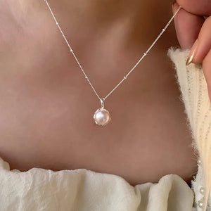 925 Silver Pearl Chain Pendant Necklace for Women