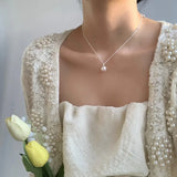 925 Silver Pearl Chain Pendant Necklace for Women