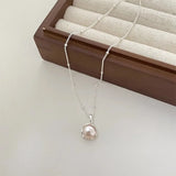 925 Silver Pearl Chain Pendant Necklace for Women